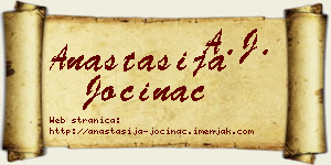 Anastasija Jočinac vizit kartica
